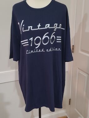 Gildan Vintage 1966 Limited Edition Navy Graphic T-Shirt or Sleep Dress Size 2X